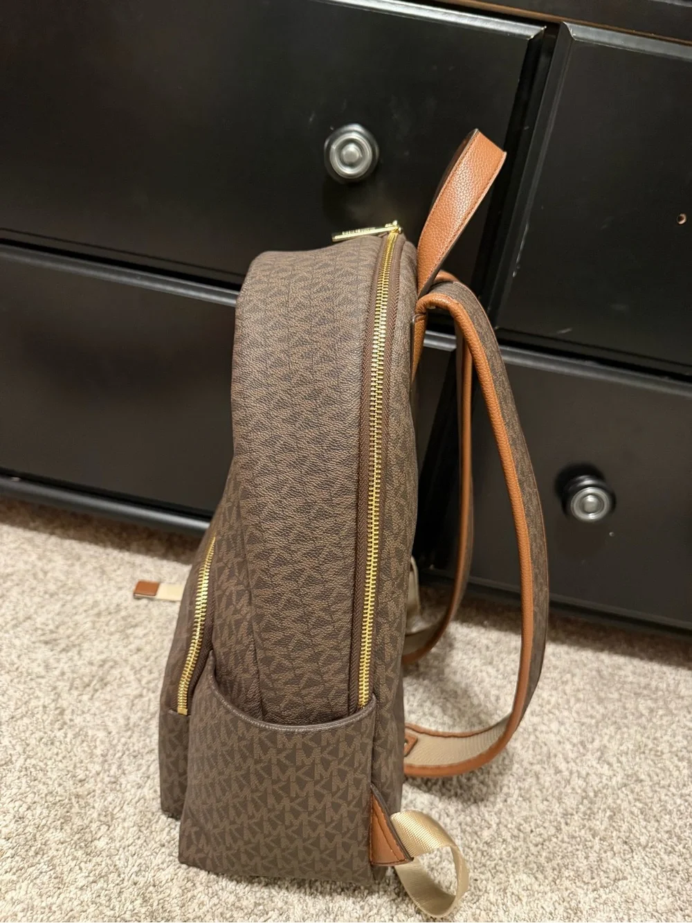 Michael Kors Brown Signature Logo Backpack